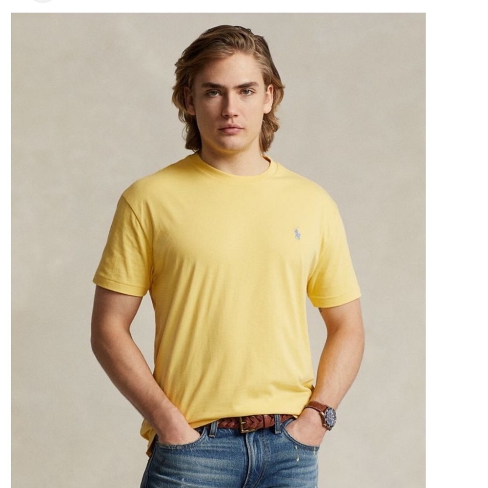 Polo Ralph‎ Lauren Yellow Classic Fit Pony Logo T Shirt Size XL 170